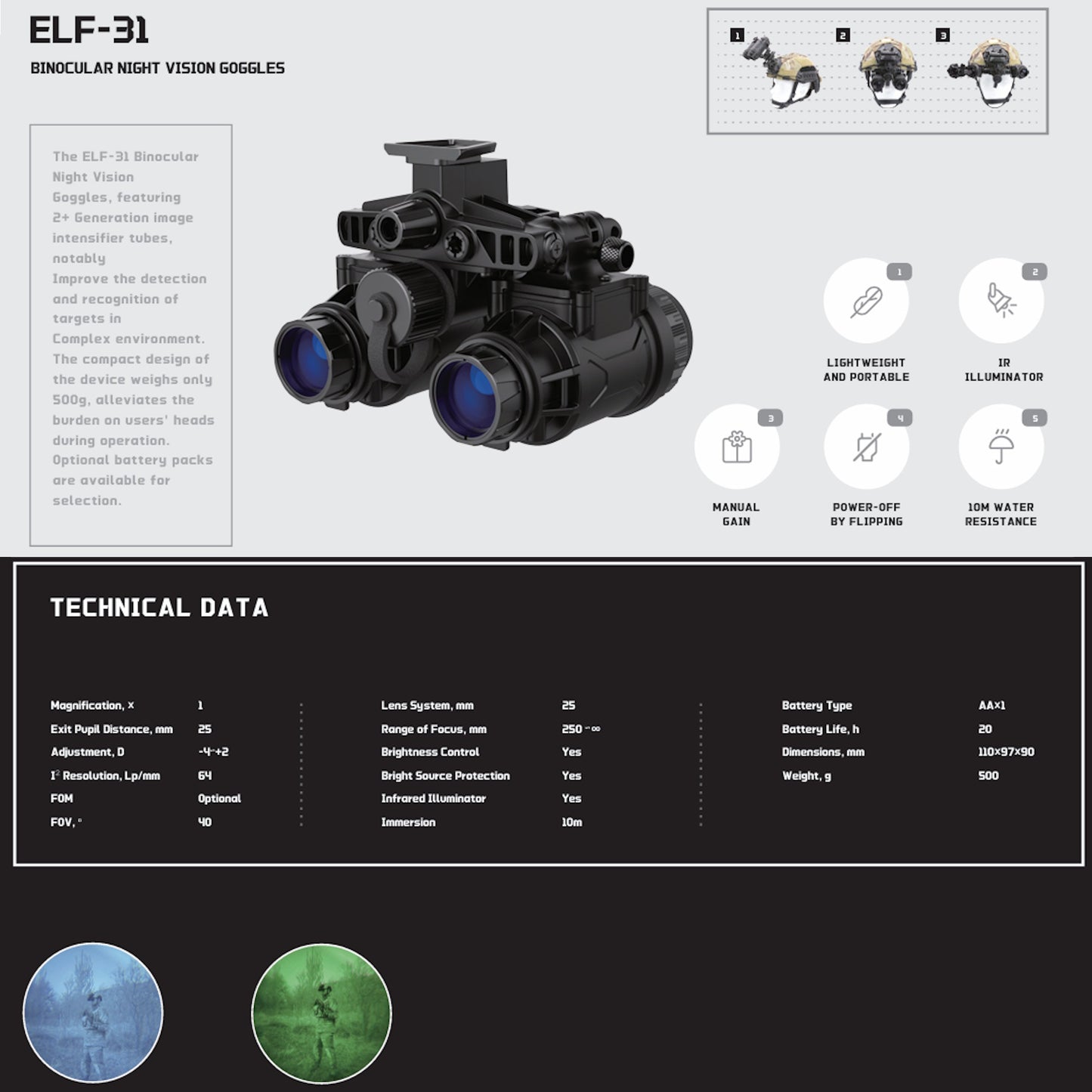 ELF-31 BNVD night vision valonvahvistin