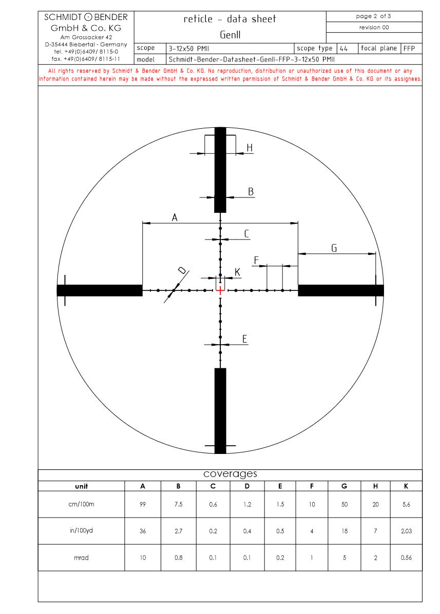 Schmidt & Bender PMII 3-12x50 USMC M8541 GenII reticle