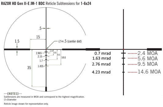 Vortex Razor HD Gen II 1-6x24 VMR-2 mrad / JM-1 ballistic
