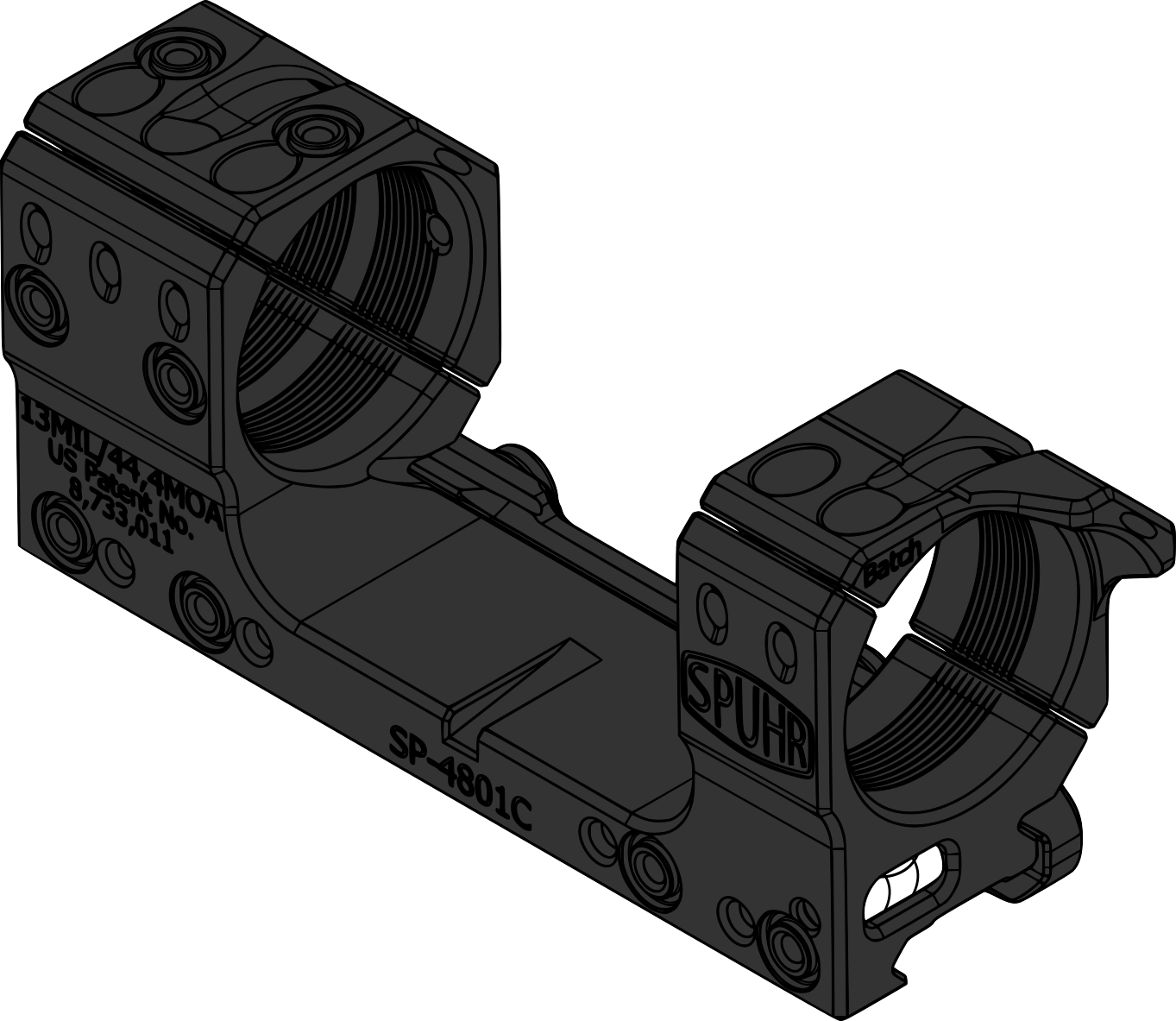 Spuhr SP-4801C Scope Mount Ø34 H30mm/1.181" 13MIL PIC Gen3