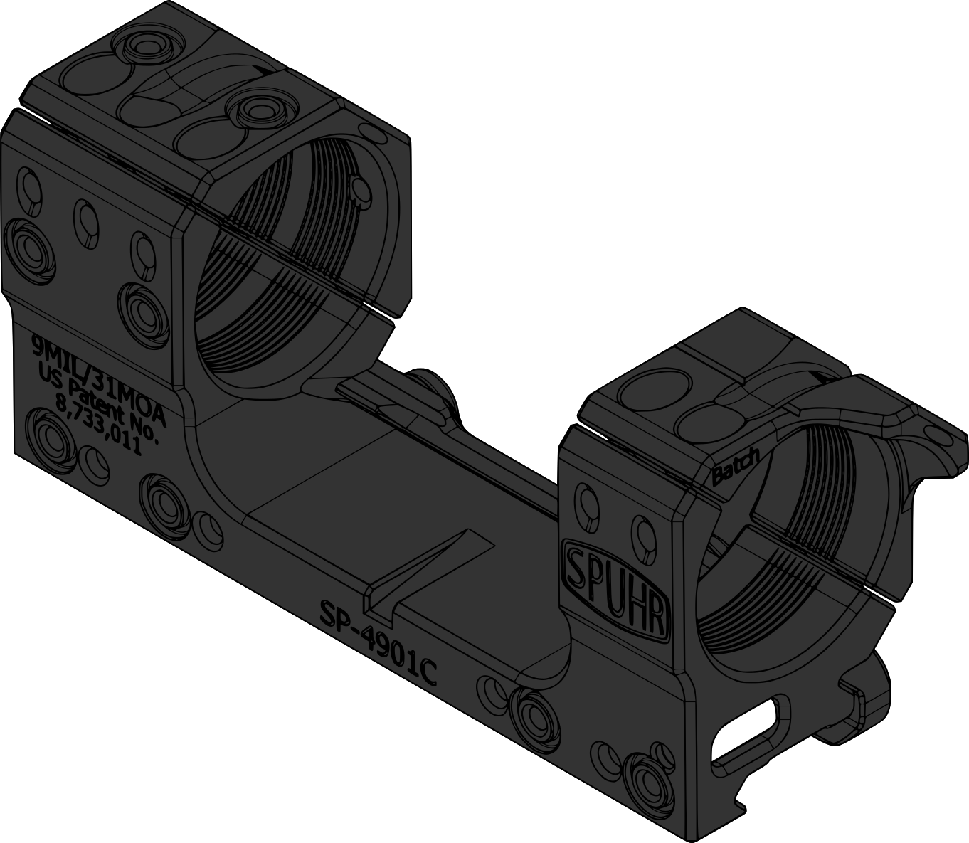 Spuhr SP-4901C Scope Mount Ø34 H30mm/1.181" 9MIL PIC Gen3