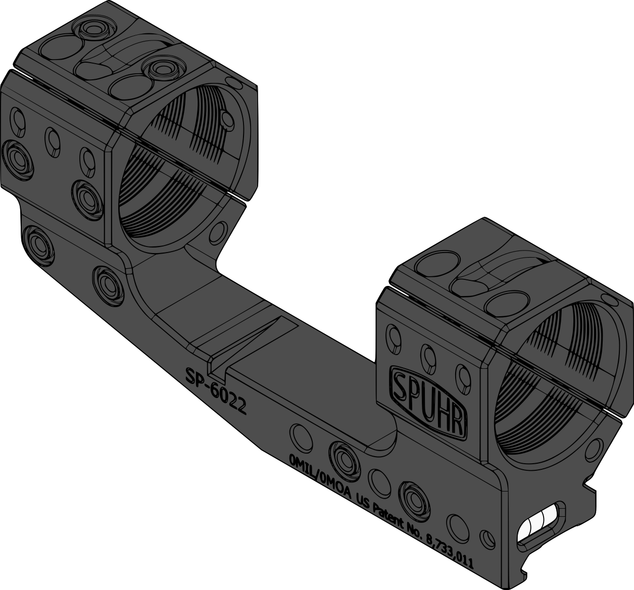 Spuhr SP-6022M Cantilever Scope Mount Ø36 H38mm/1.5" 0MIL PIC