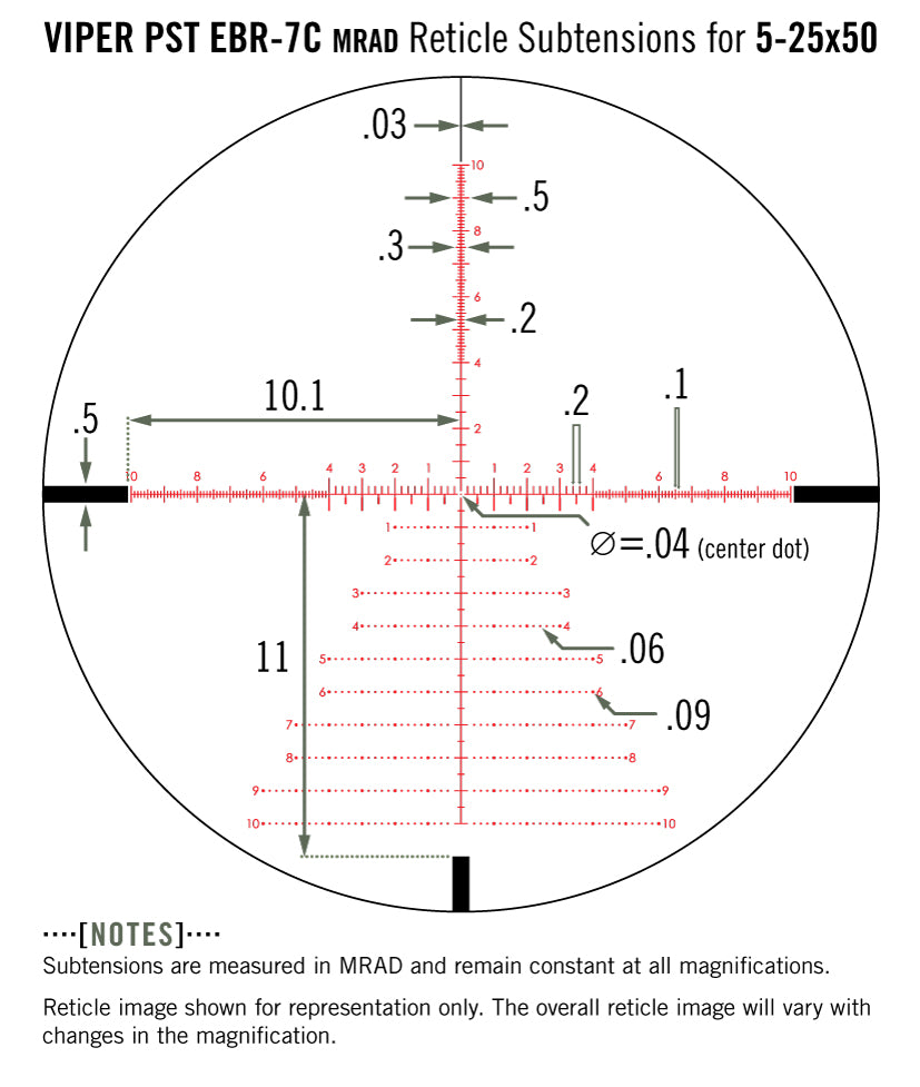 Vortex Viper PST Gen II 5-25x50 FFP EBR-7C (MRAD)