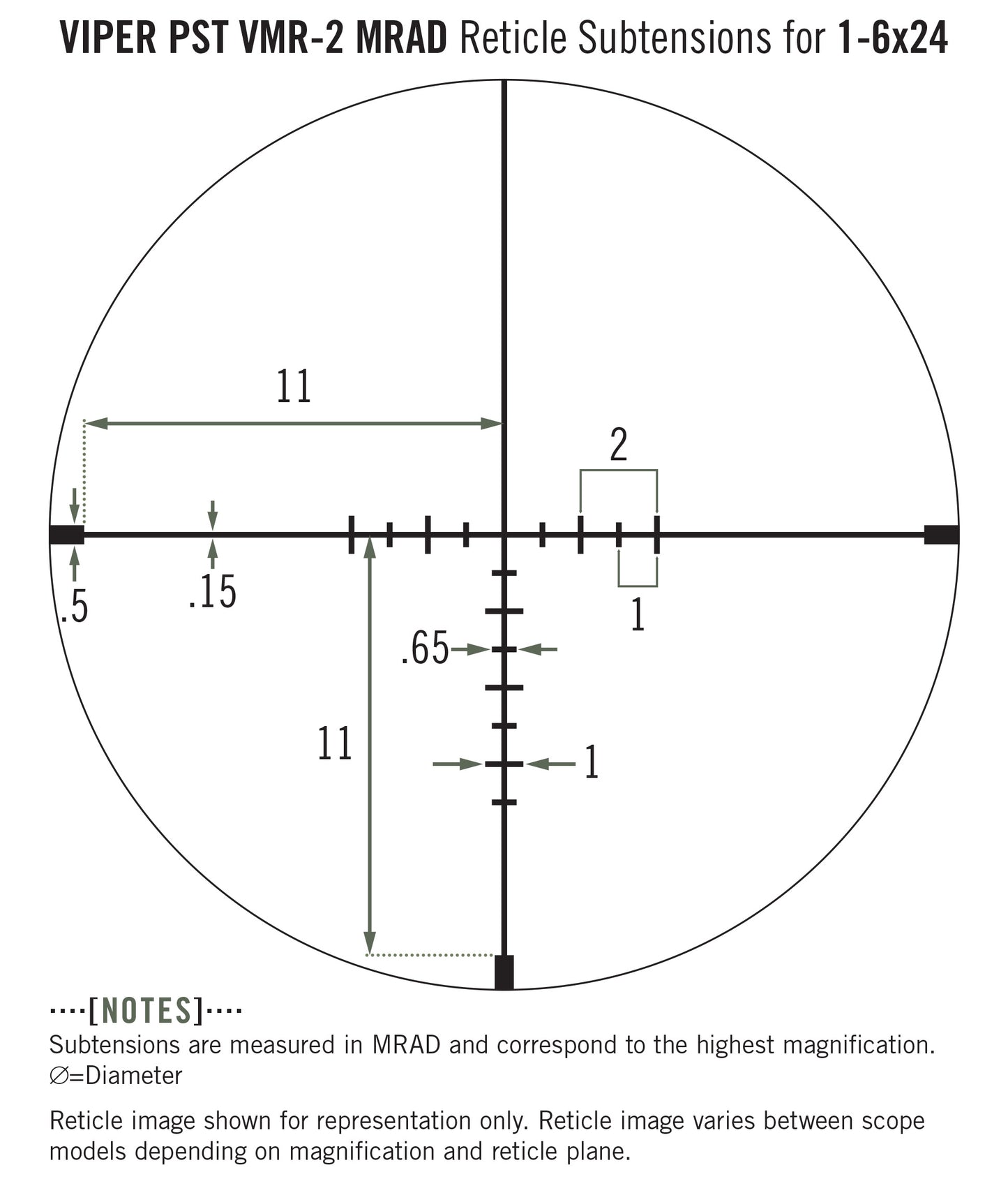 Vortex Viper PST Gen II 1-6x24 VMR-2 (MRAD)