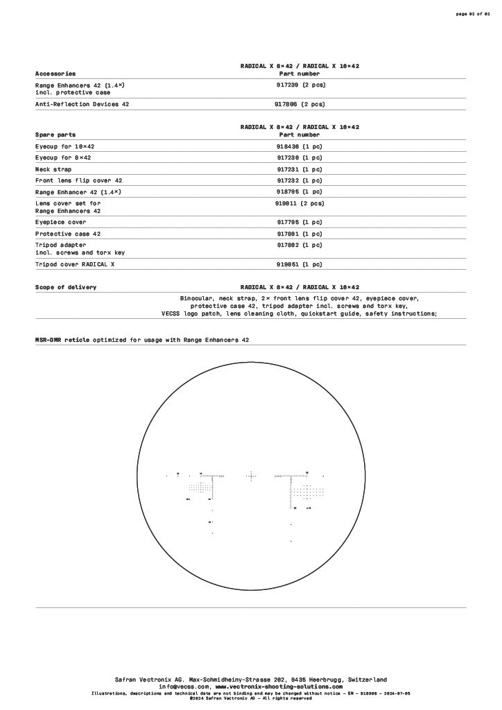 Safran Vectronix Radical X binocular with mrad reticle