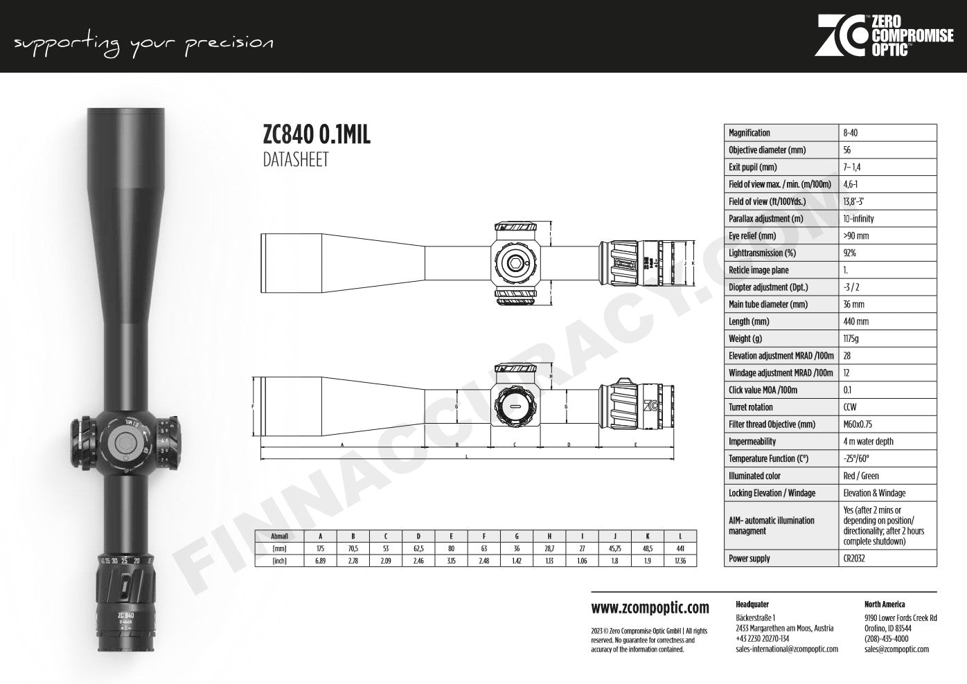 ZCO ZC840 - 8-40x56 FFP