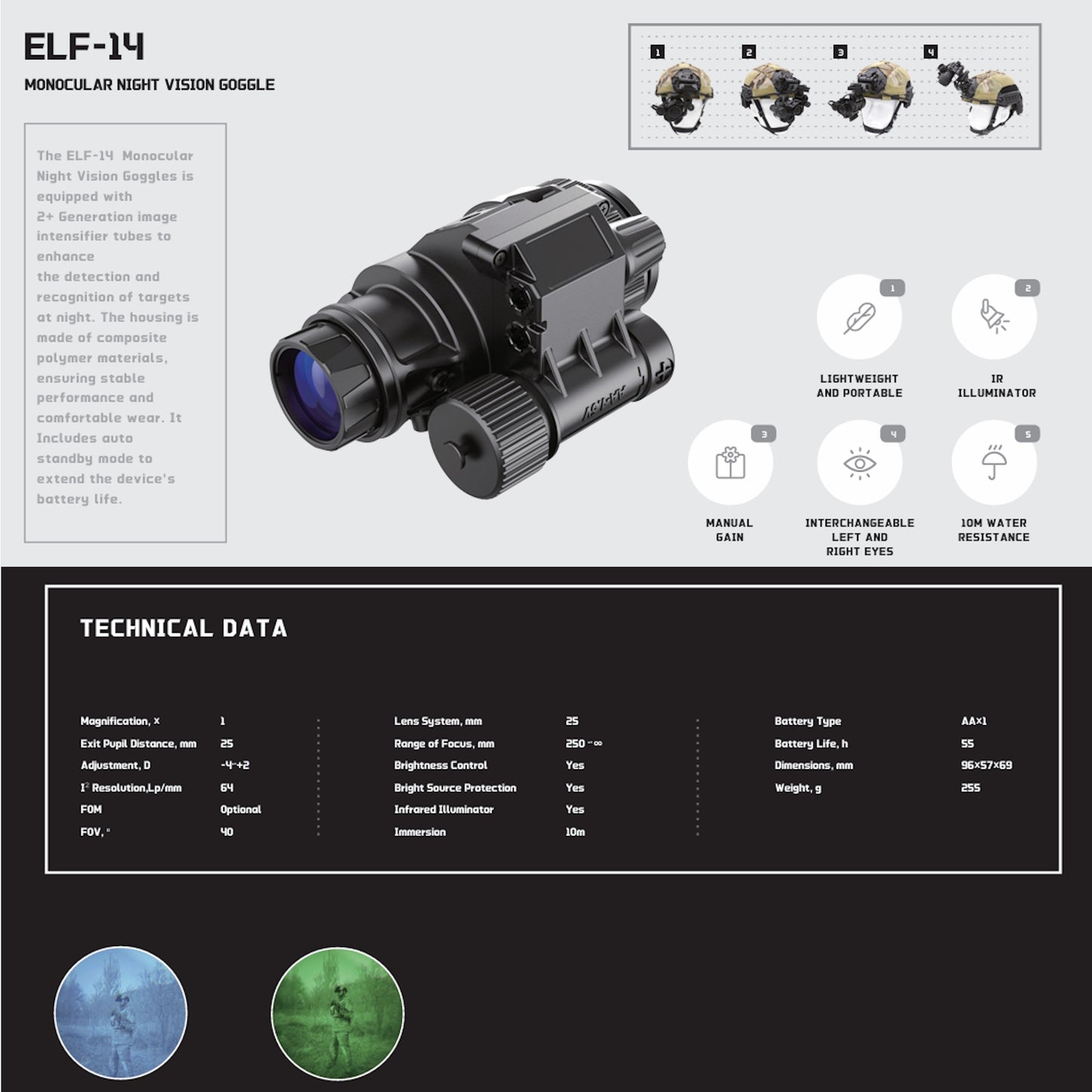 ELF-14 NVM night vision valonvahvistin