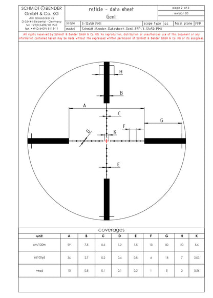 Schmidt & Bender PMII 3-12x50 USMC M8541 GenII reticle