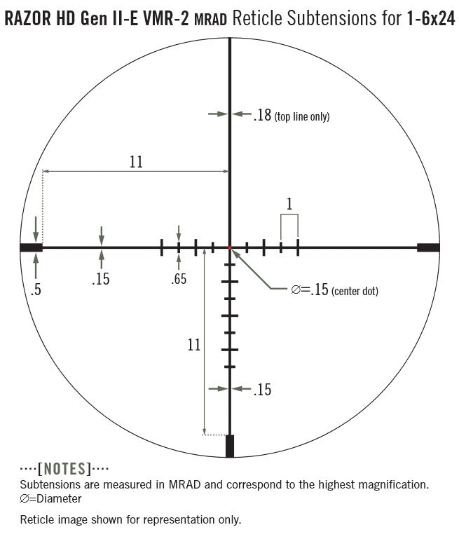 Vortex Razor HD Gen II 1-6x24 VMR-2 mrad / JM-1 ballistic