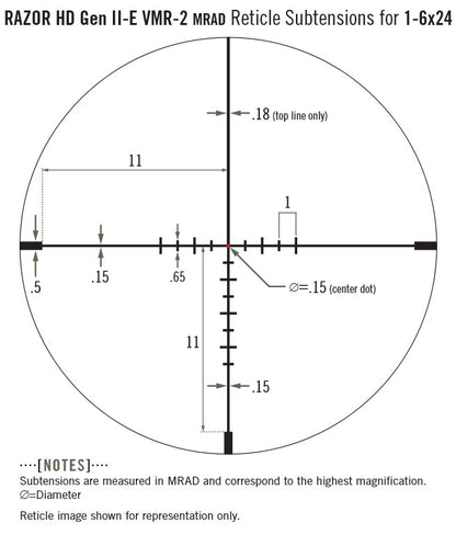 Vortex Razor HD Gen II 1-6x24 VMR-2 mrad / JM-1 ballistic