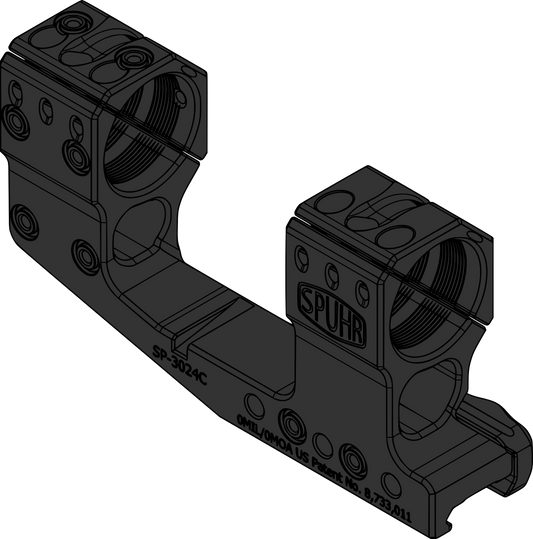 Spuhr SP-3024CM Cantilever Scope Mount Ø30 H48mm/1.89" 0MIL PIC Gen3