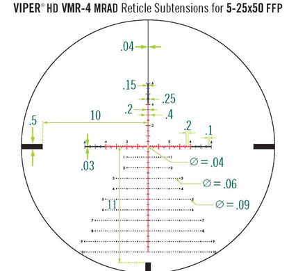 Vortex Viper HD 5-25x50 FFP VMR-4 mrad