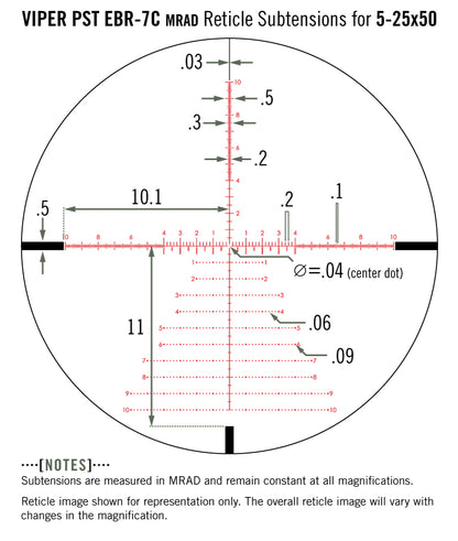 Vortex Viper PST Gen II 5-25x50 FFP EBR-7C (MRAD)