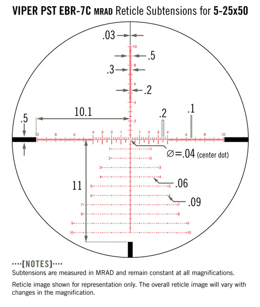 Vortex Viper PST Gen II 5-25x50 FFP EBR-7C (MRAD)