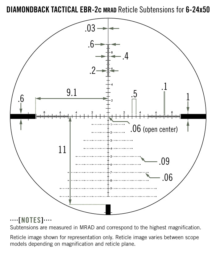 Vortex Diamondback Tactical 6-24x50 EBR-2C FFP (MRAD)