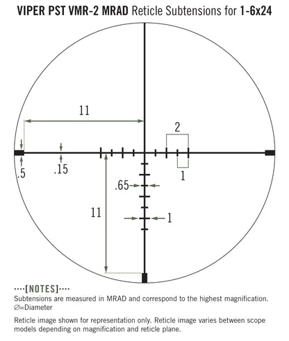 Vortex Viper PST Gen II 1-6x24 VMR-2 (MRAD)