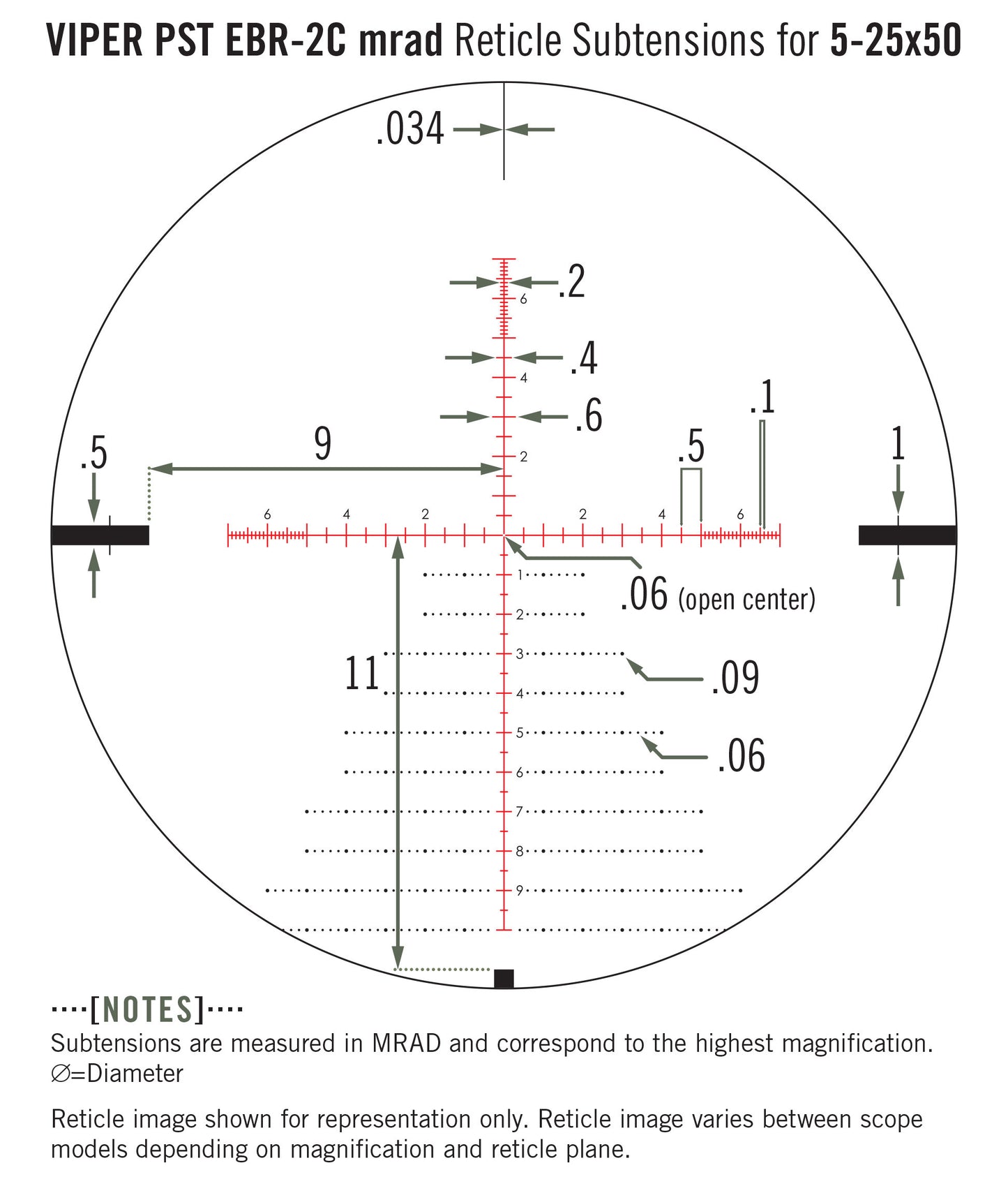 Vortex Viper PST Gen II 5-25x50 FFP EBR-2C (MRAD)